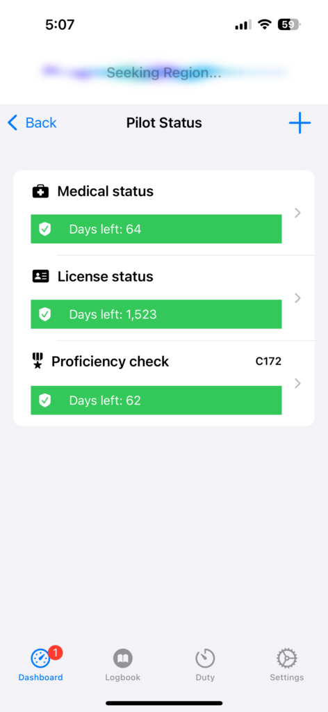 Setup Medical, License and Proficiency Validity (PRO) 2 pilot Status