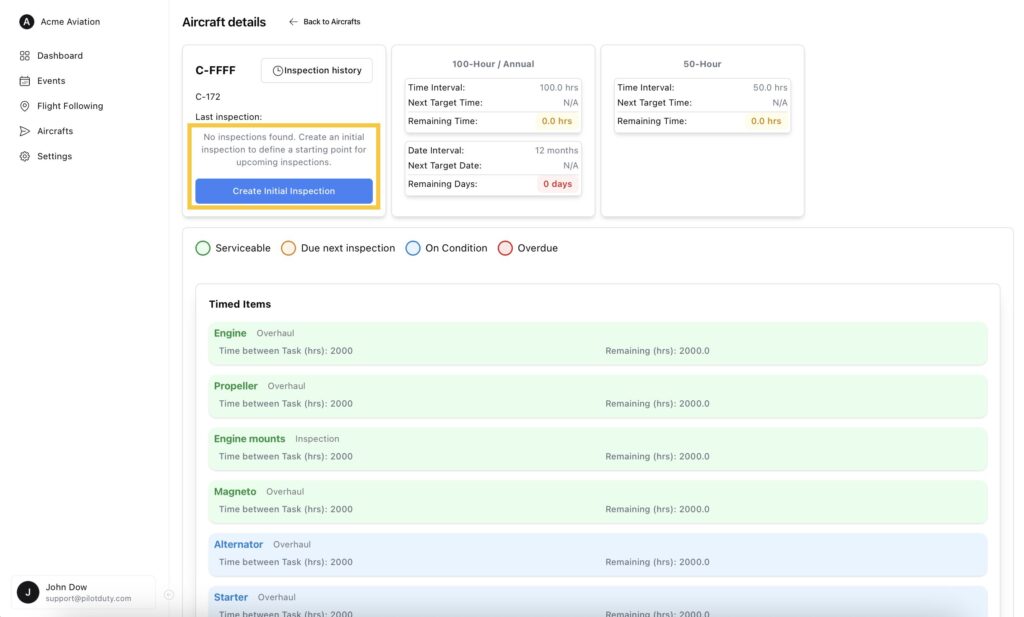 Aircraft Without Inspection 1