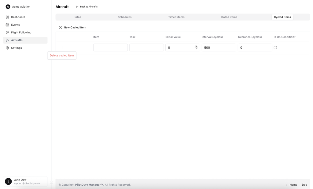 Cycled Task With Delete