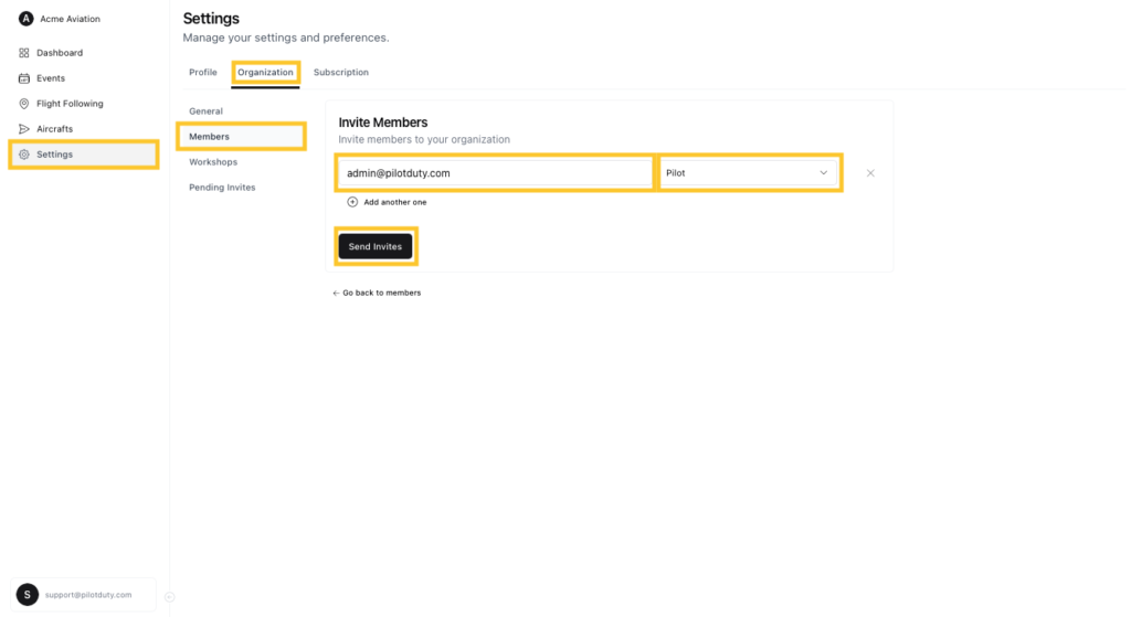 Invite Member Filled