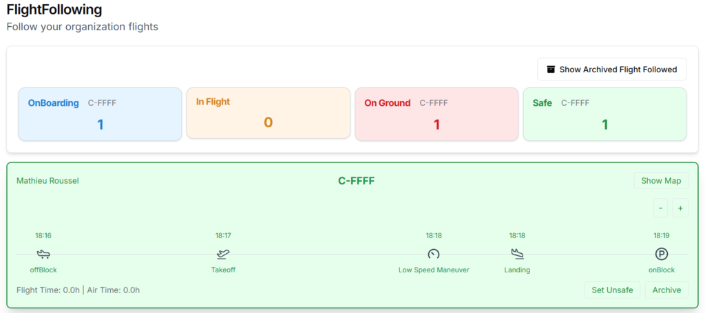 PilotDuty Manager : Setting SAFE 3 Set Safe